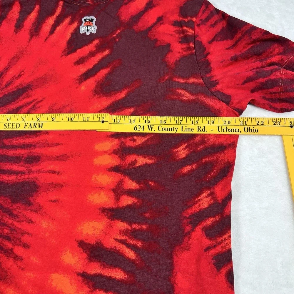 Nike Tie Dye Skull Frenzy‎ T Shirt Red Black Men's Large Hippie Goth